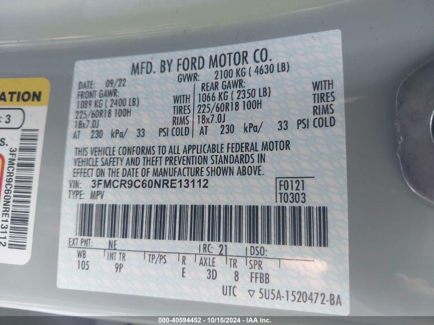 FORD BRONCO SPORT OUTER BANKS 2022