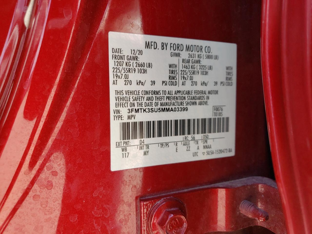 FORD MUSTANG MA MA 2021