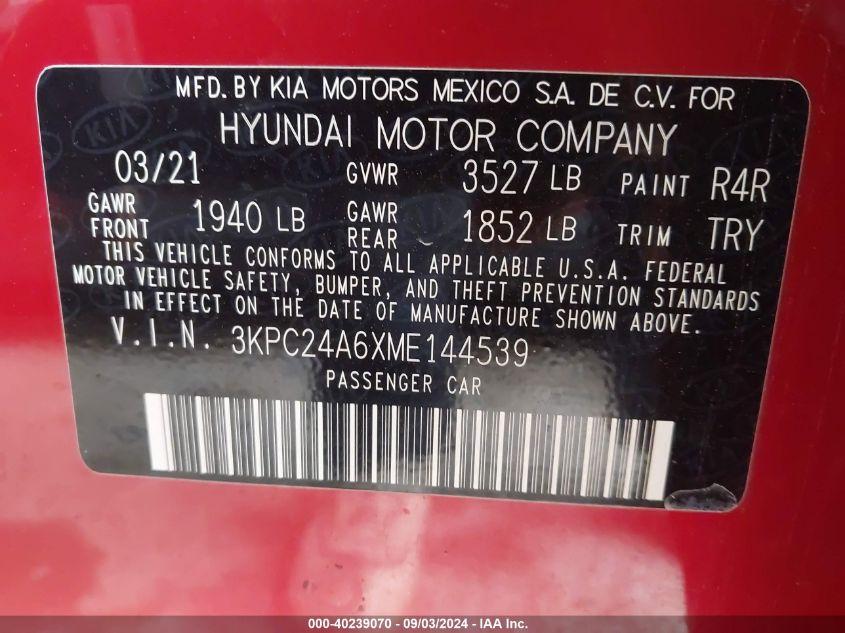 HYUNDAI ACCENT SE/SEL 2021