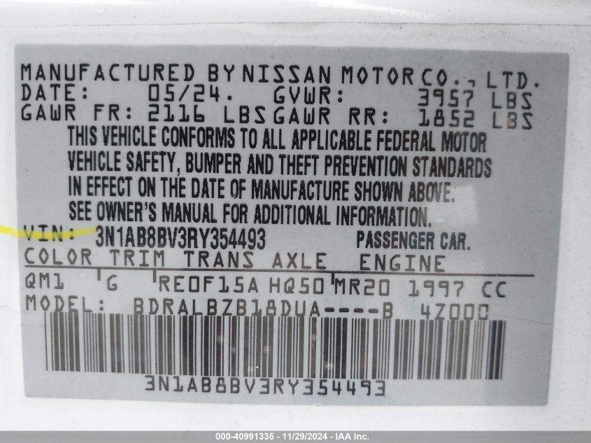 NISSAN SENTRA S XTRONIC CVT 2024