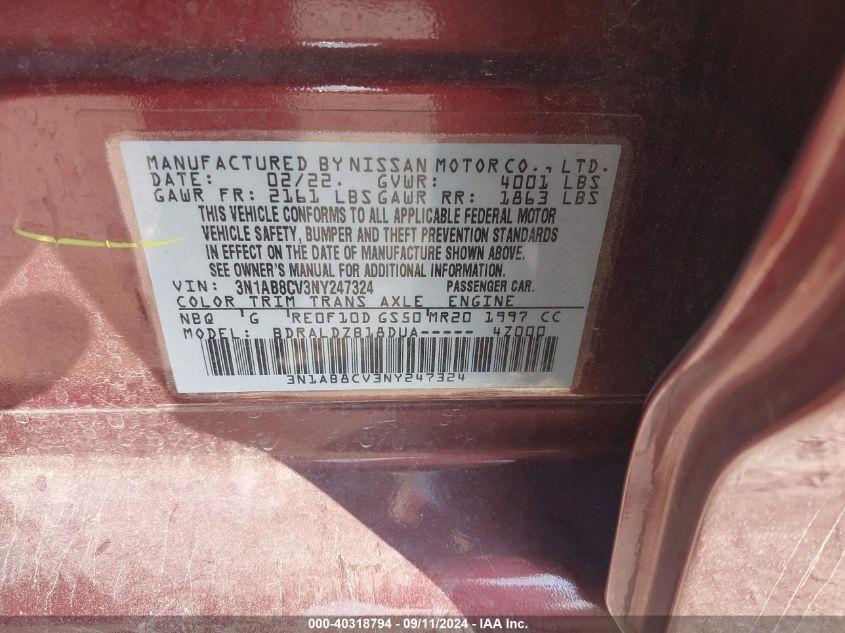 NISSAN SENTRA SV XTRONIC CVT 2022