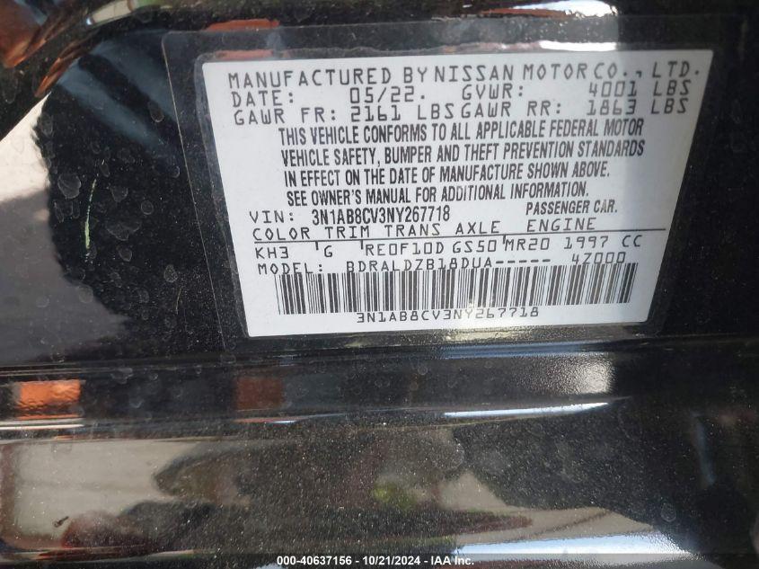 NISSAN SENTRA SV XTRONIC CVT 2022