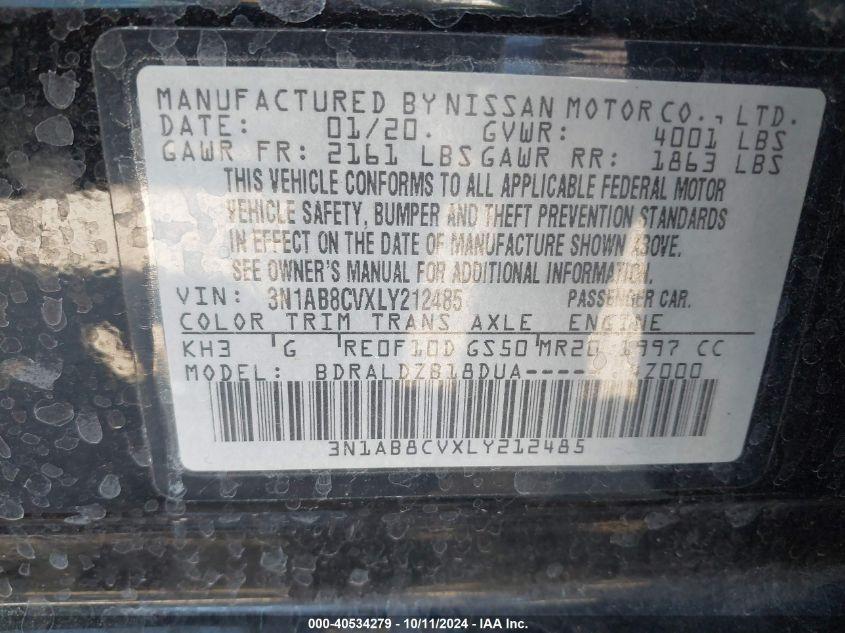 NISSAN SENTRA SV XTRONIC CVT 2020