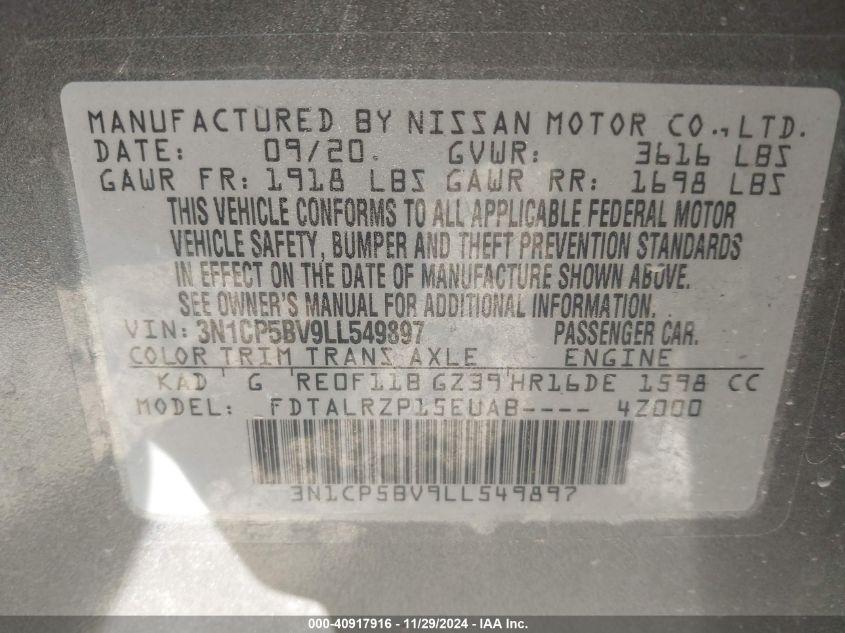 NISSAN KICKS S XTRONIC CVT 2020