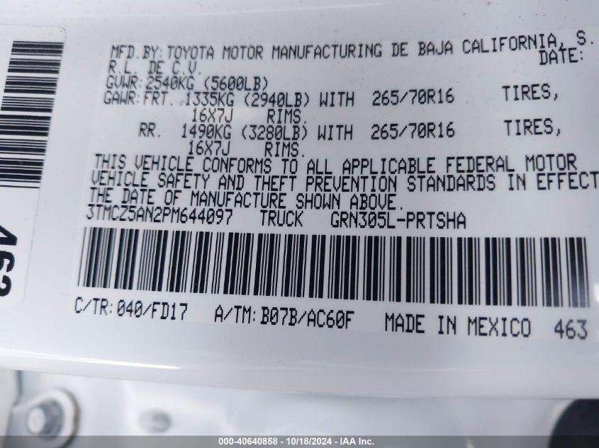 TOYOTA TACOMA TRD OFF ROAD 2023