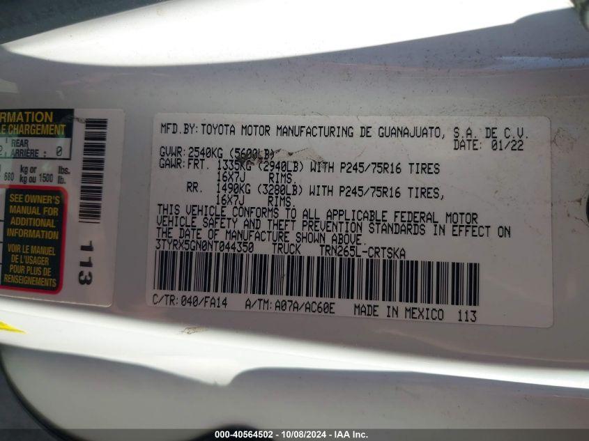 TOYOTA TACOMA SR 2022