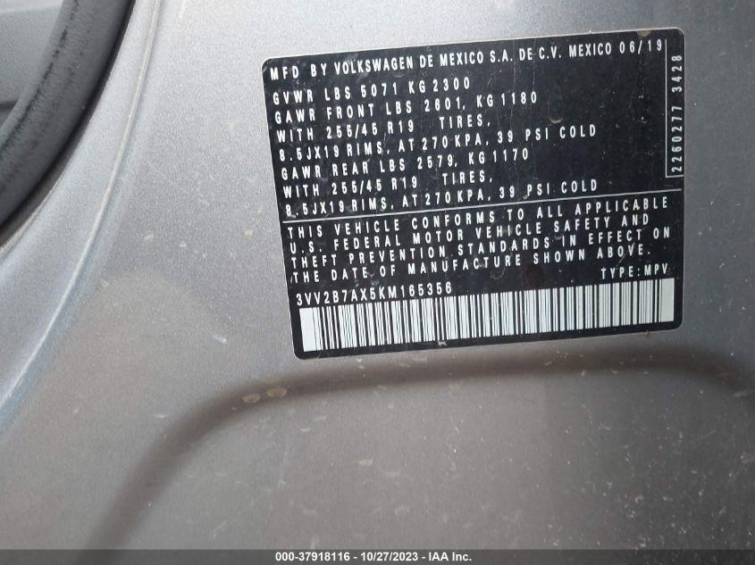 VOLKSWAGEN TIGUAN 2.0T SEL/2.0T SEL R-LINE/2.0T SEL R-LINE BLACK/2.0T SE 2019