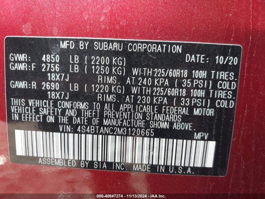 SUBARU OUTBACK LIMITED 2021