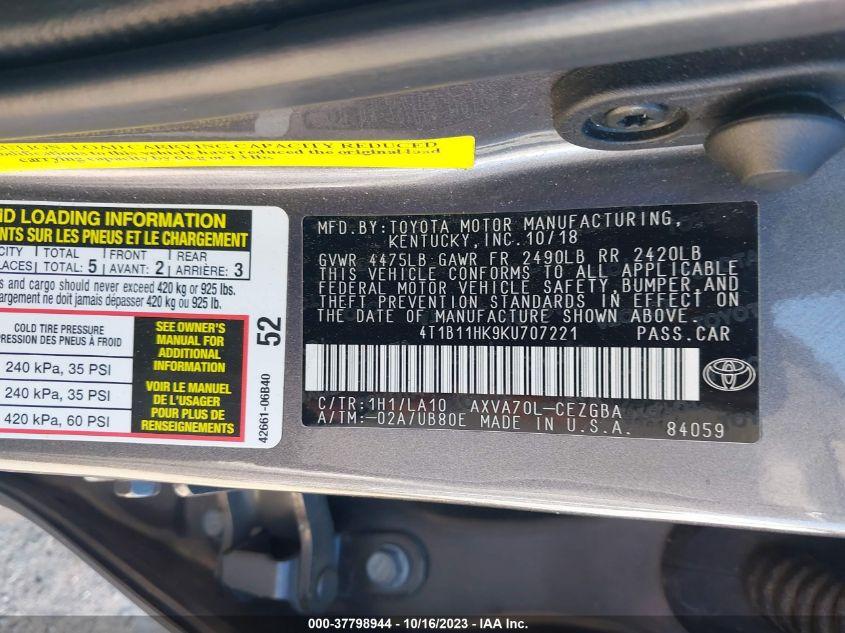 TOYOTA CAMRY L/LE/XLE/SE/XSE 2019