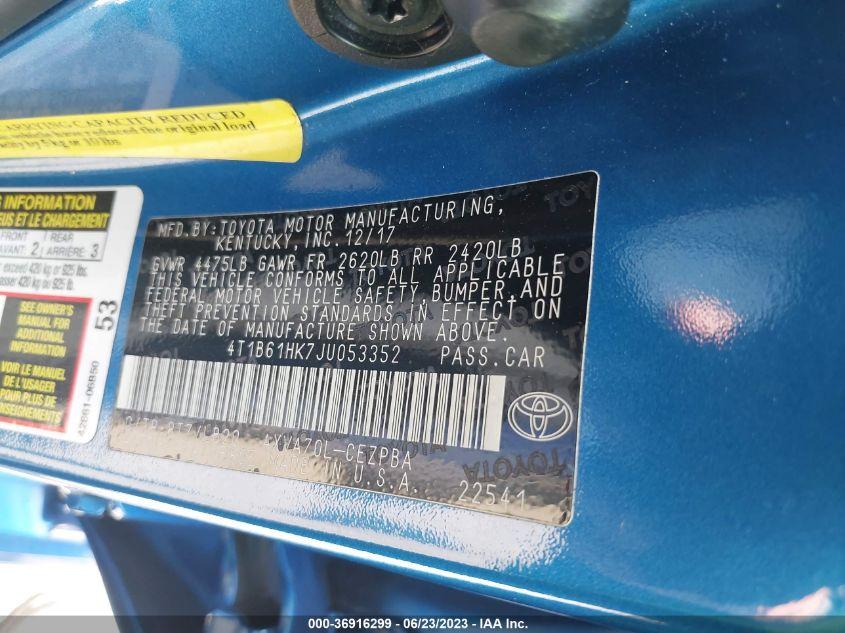 TOYOTA CAMRY XSE 2018