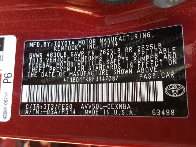 TOYOTA CAMRY HYBR 2015