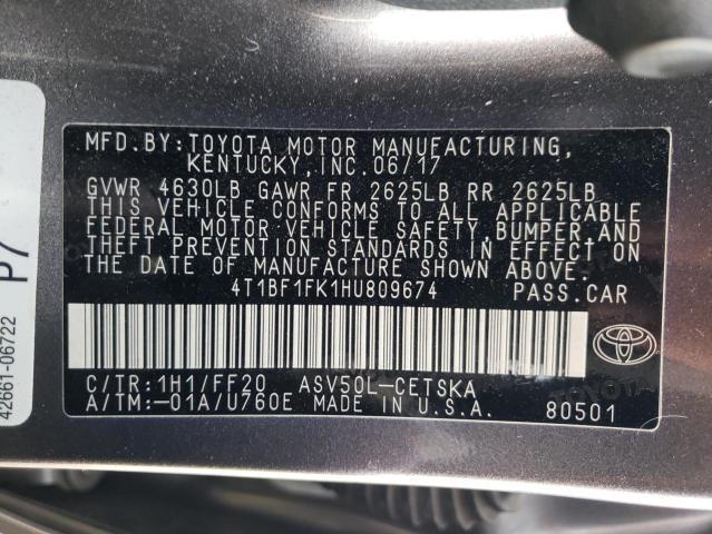 TOYOTA CAMRY LE 2017