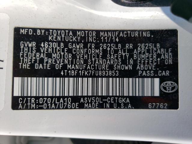 TOYOTA CAMRY LE 2015