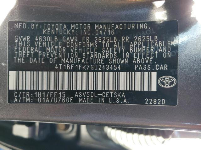 TOYOTA CAMRY LE 2016