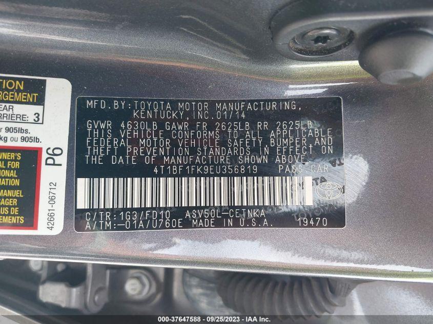 TOYOTA CAMRY L/SE/LE/XLE 2014