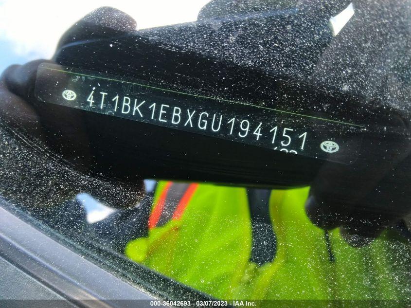 TOYOTA AVALON LIMITED/TOURING/XLE 2016