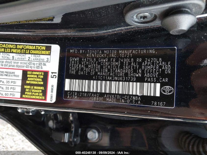 TOYOTA CAMRY LE 2022