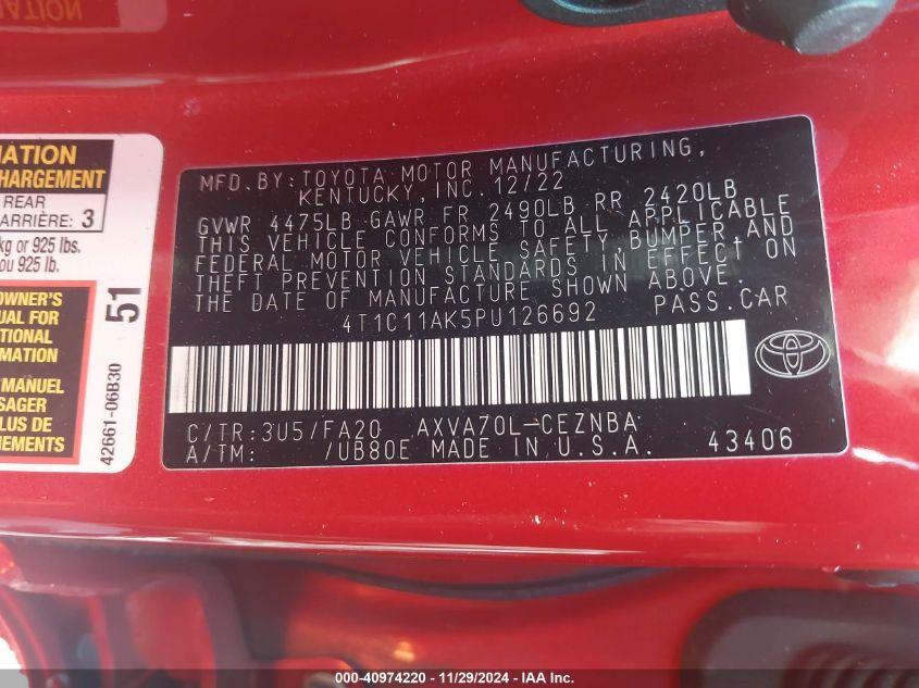 TOYOTA CAMRY LE 2023