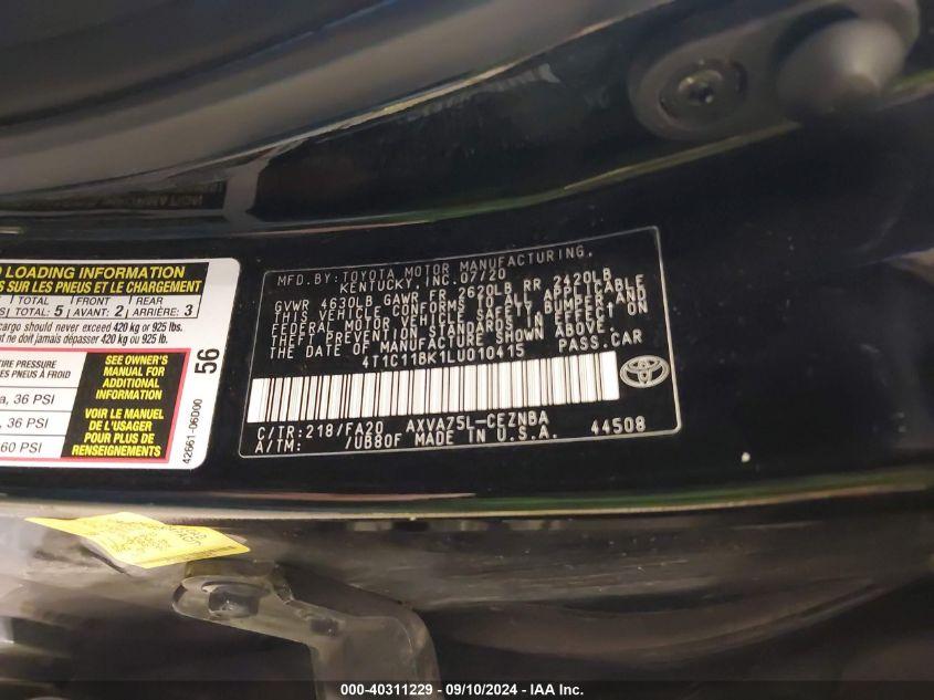 TOYOTA CAMRY LE AWD 2020