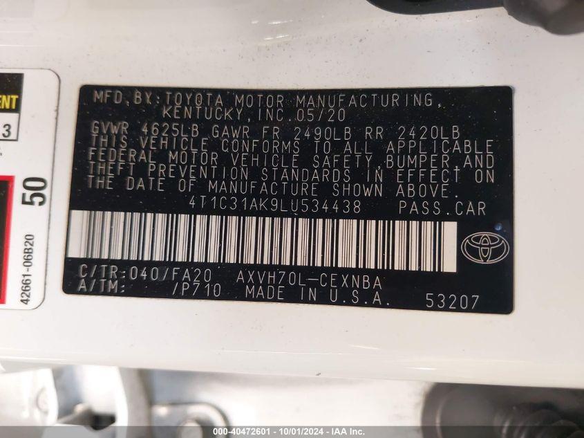 TOYOTA CAMRY LE HYBRID 2020