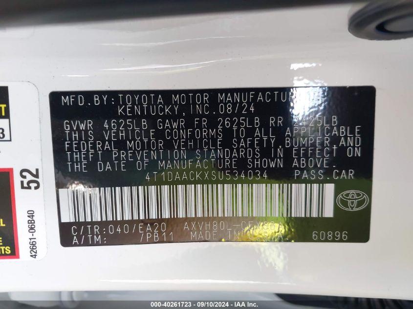 TOYOTA CAMRY SE 2025