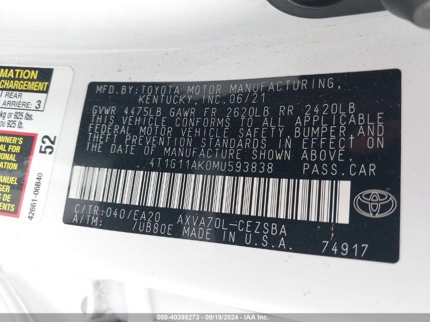 TOYOTA CAMRY SE 2021