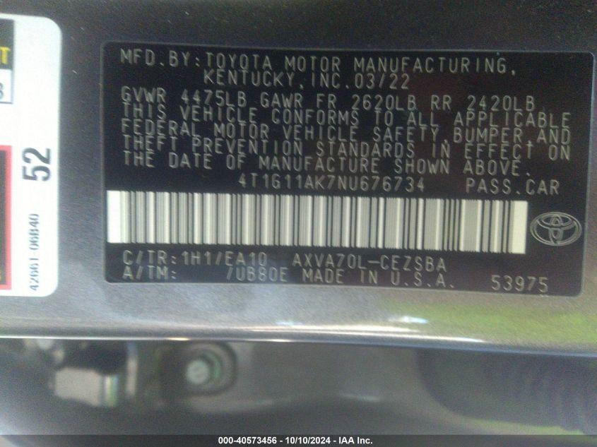 TOYOTA CAMRY SE/SE NIGHT SHADE 2022