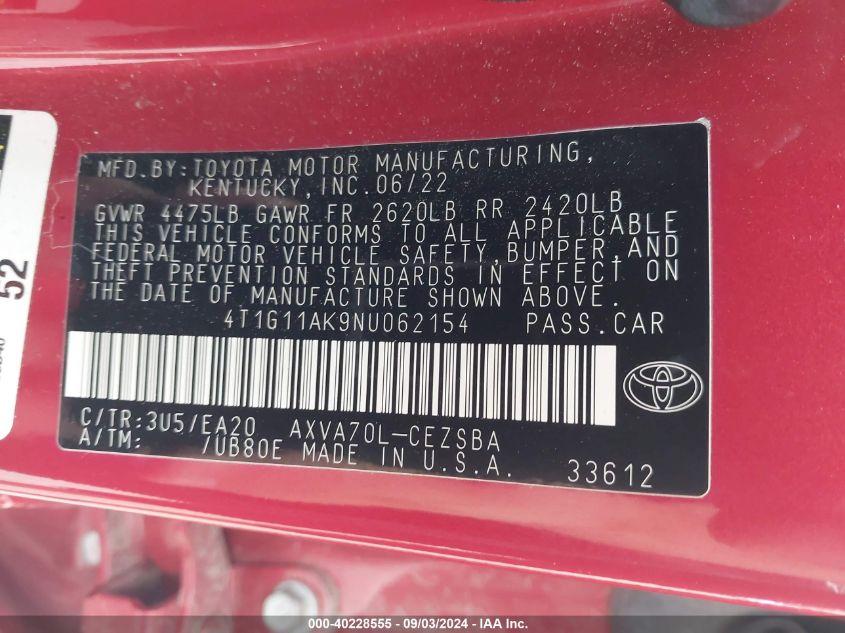 TOYOTA CAMRY SE/SE NIGHT SHADE 2022