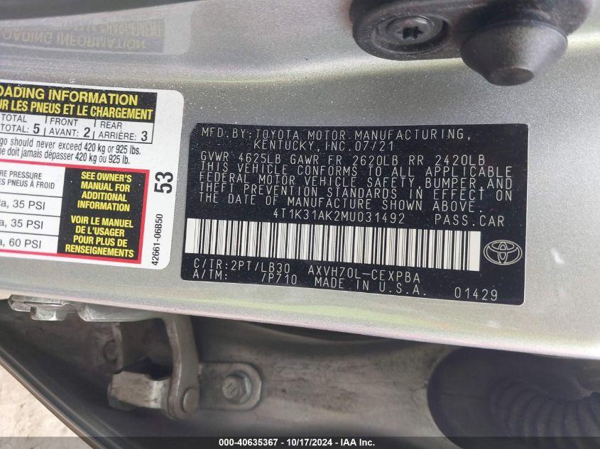 TOYOTA CAMRY XSE 2021