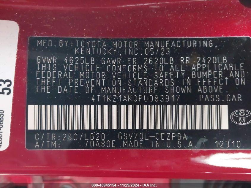 TOYOTA CAMRY XSE V6 2023