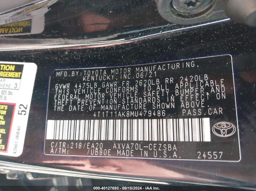 TOYOTA CAMRY SE 2021