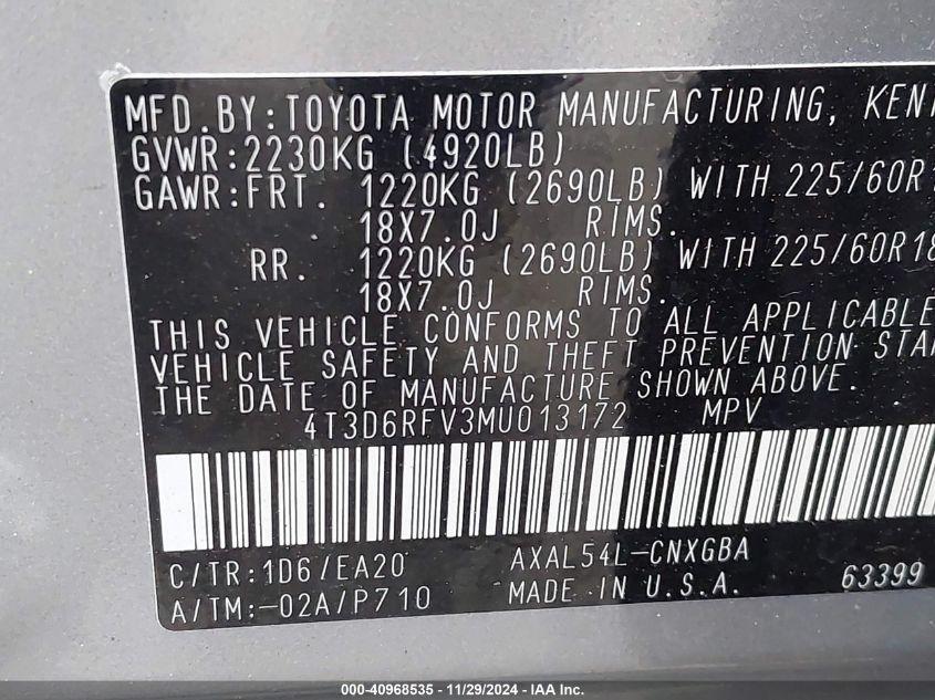 TOYOTA RAV4 HYBRID LIMITED 2021