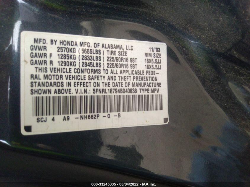 HONDA ODYSSEY EX-L NAVI 2004