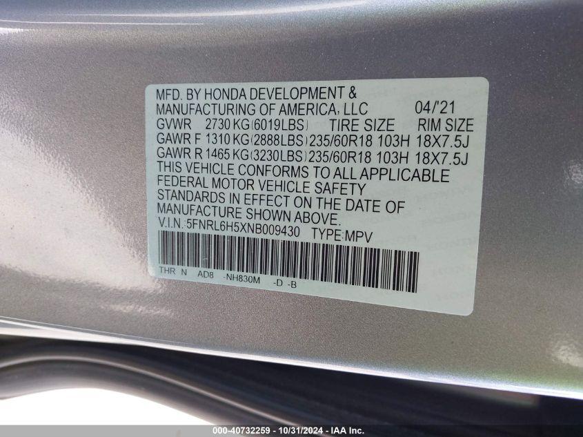 HONDA ODYSSEY EX 2022