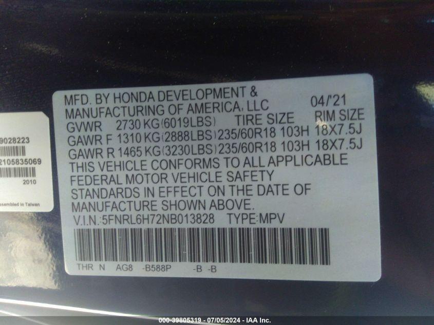 HONDA ODYSSEY EX-L 2022