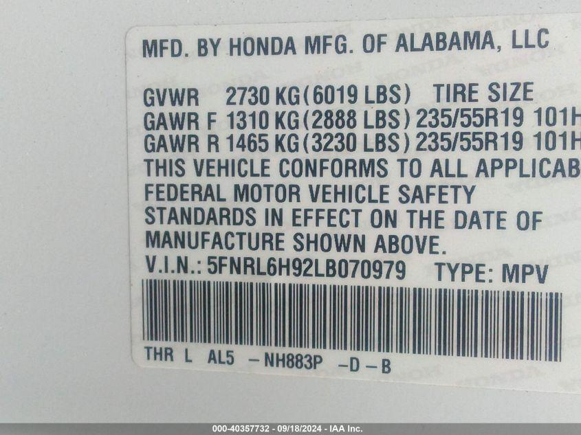 HONDA ODYSSEY ELITE 2020