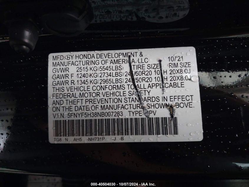 HONDA PILOT 2WD SPORT 2022