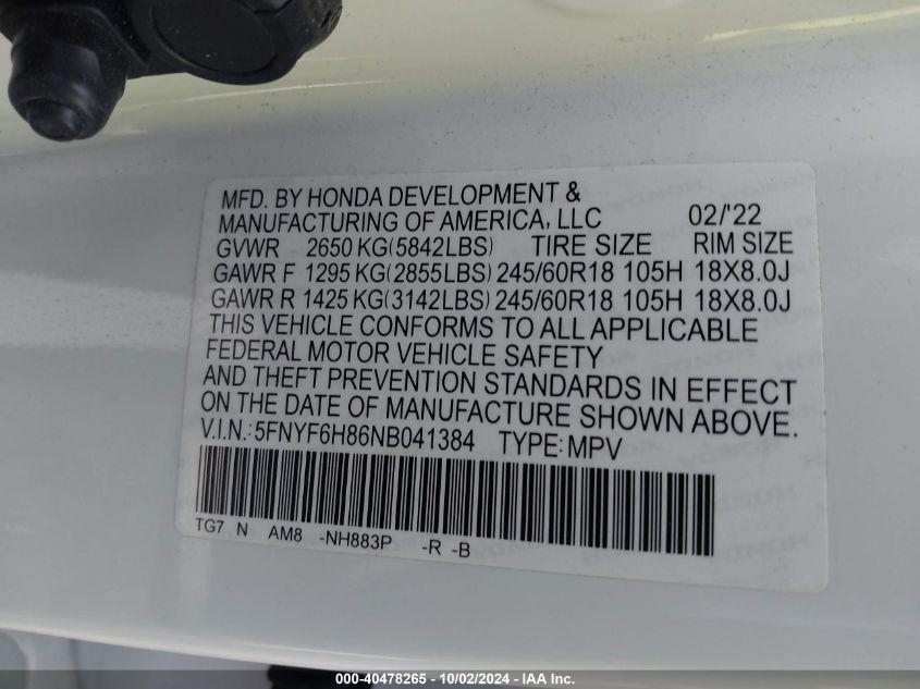 HONDA PILOT AWD TRAILSPORT 2022