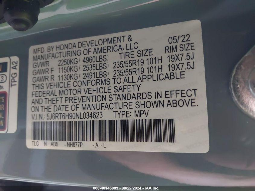 HONDA CR-V HYBRID TOURING 2022