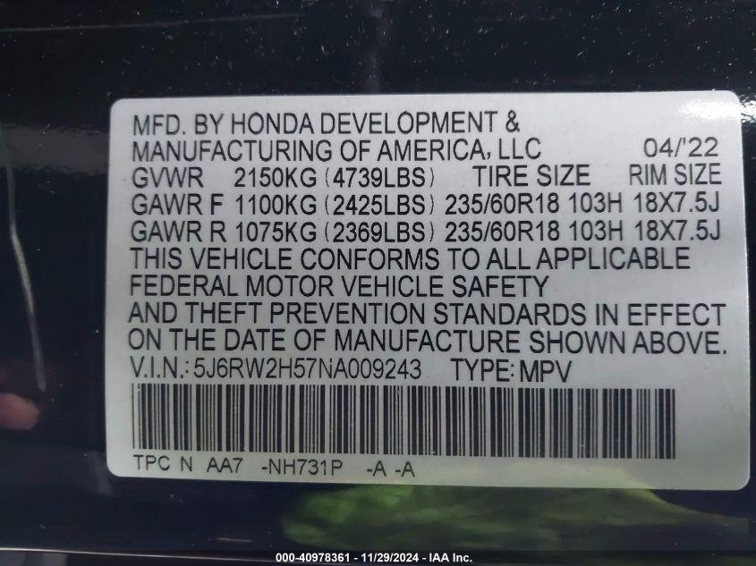 HONDA CR-V AWD EX 2022