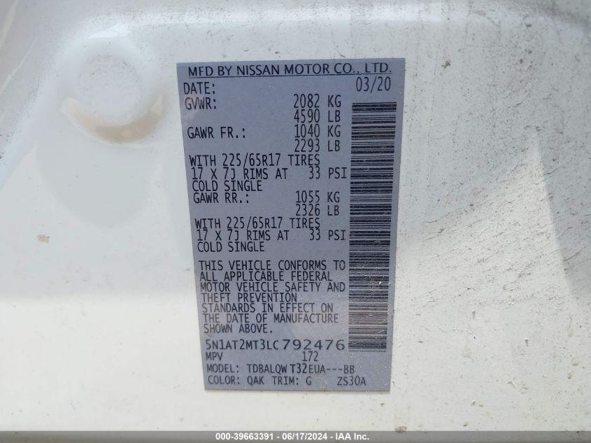 NISSAN ROGUE SV FWD 2020