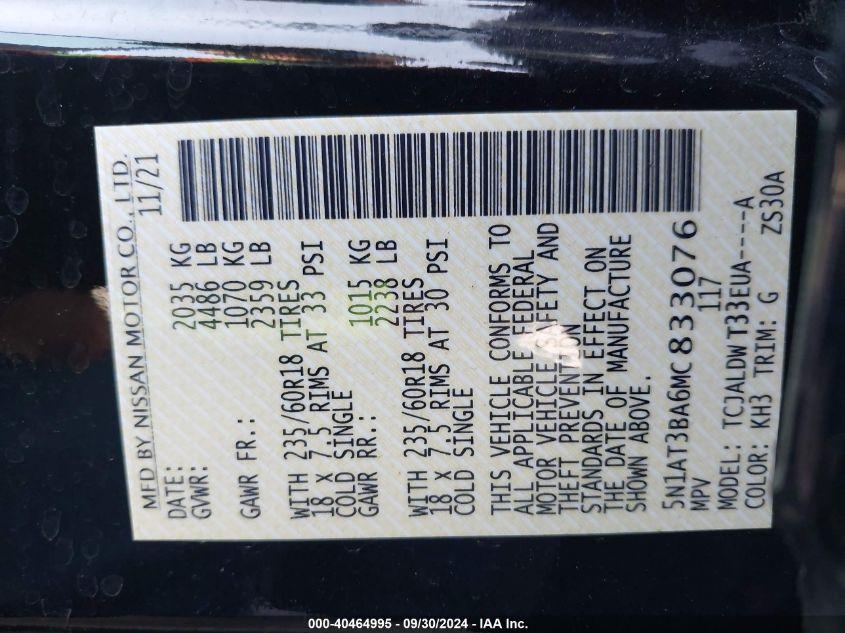 NISSAN ROGUE SV FWD 2021