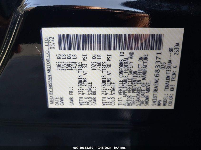 NISSAN ROGUE SV FWD 2022