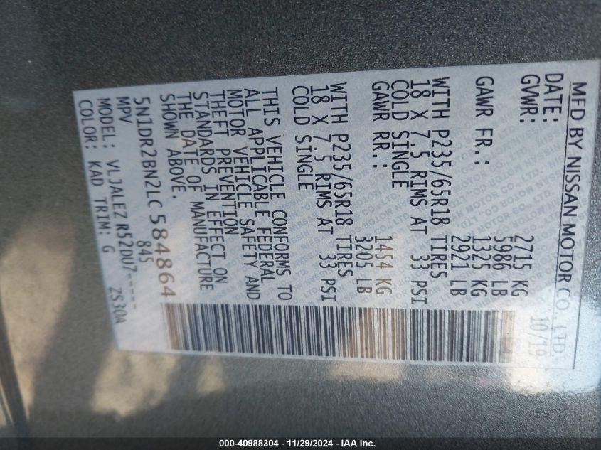 NISSAN PATHFINDER SV 2WD 2020