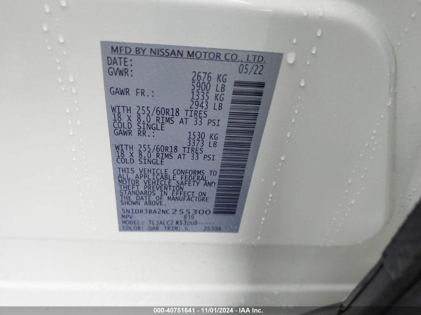 NISSAN PATHFINDER SV 2WD 2022