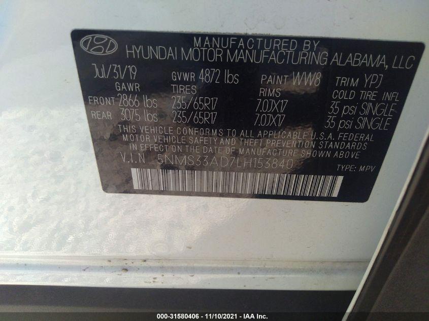 HYUNDAI SANTA FE SEL 2020