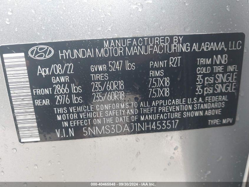 HYUNDAI SANTA FE SEL 2022