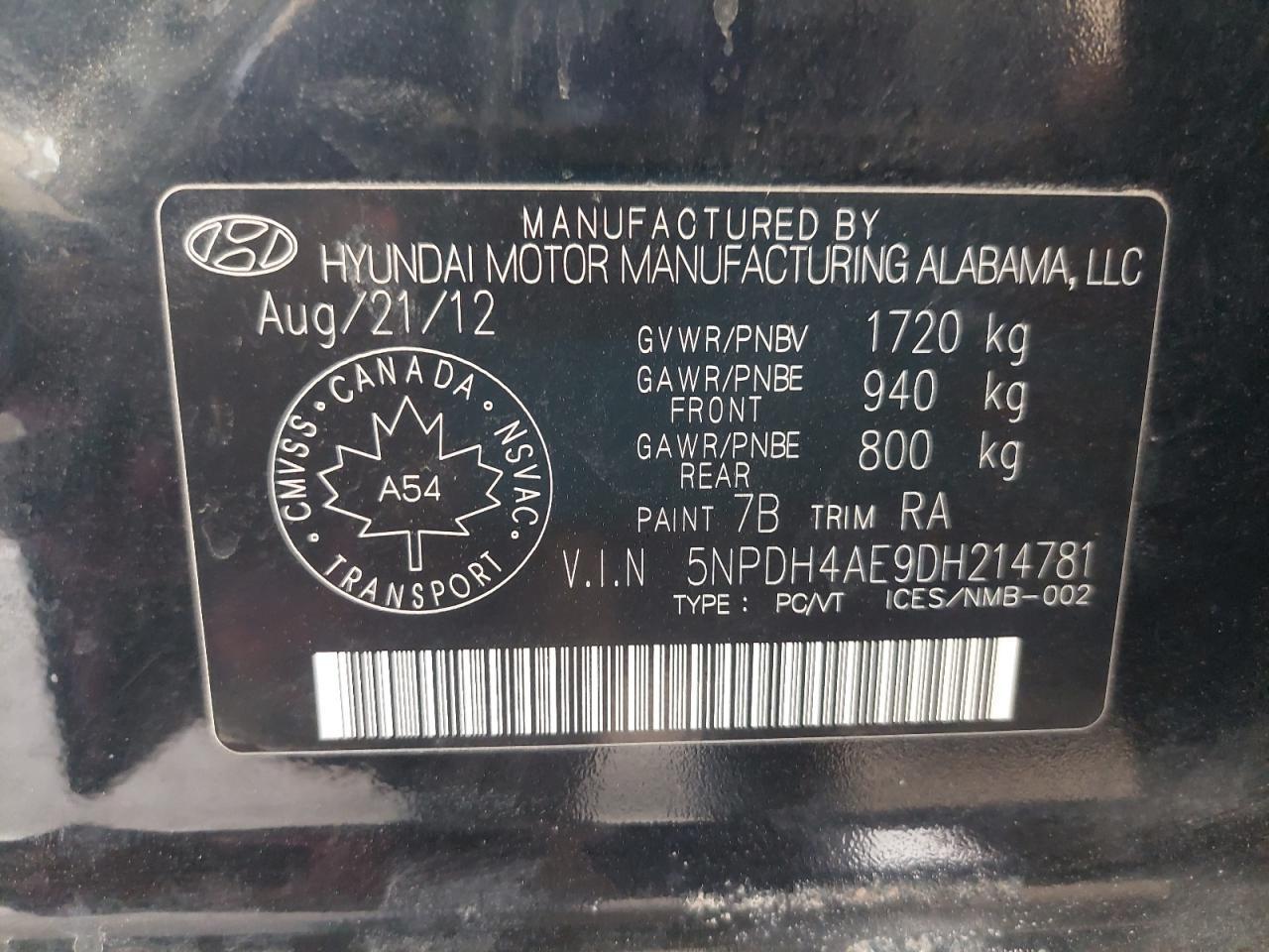 HYUNDAI ELANTRA  2013