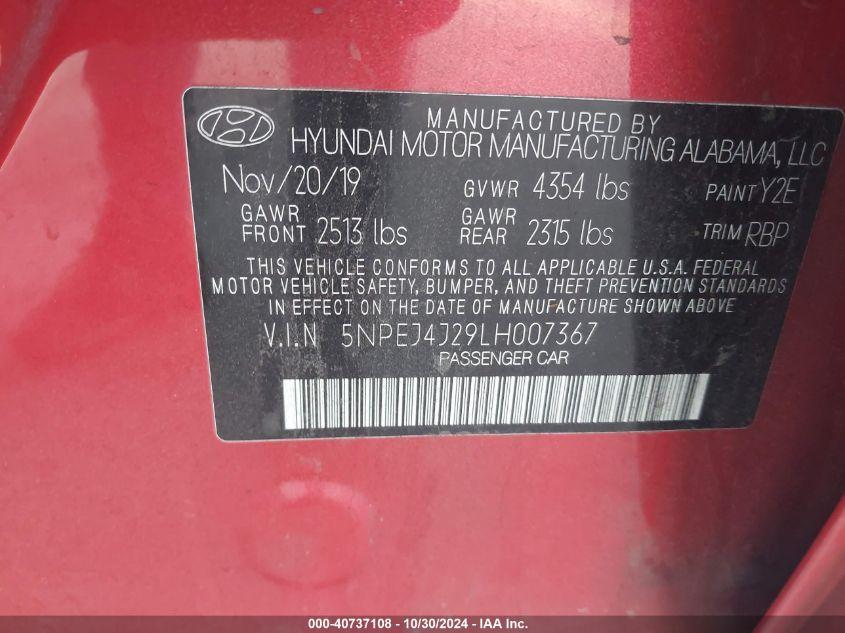 HYUNDAI SONATA SEL PLUS 2020