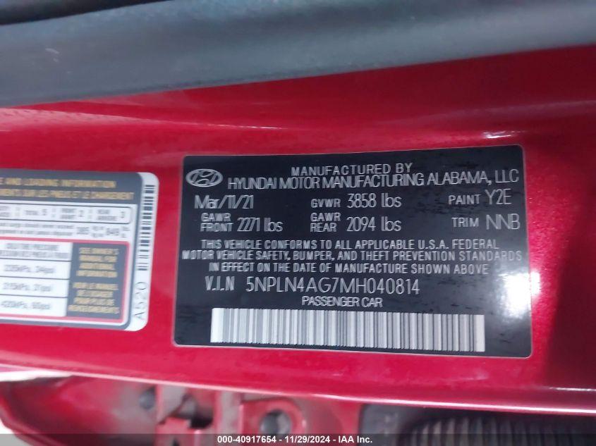 HYUNDAI ELANTRA SEL 2021